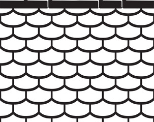 Roof Shingles Silhouette Pattern   Seamless Black Vector Artwork © DesignVault