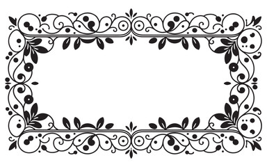 Intricate Floral Frame Design Ornamental and Decorative with Ornate Details Elegant Vector Border with Botanical Accents for Invitations and Cards