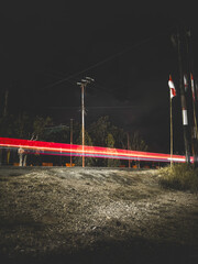 lighttrail of vechile at the street 
