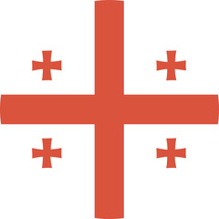Obraz premium Georgia flag circle shape template. Georgian country flag. National emblem round icon.
