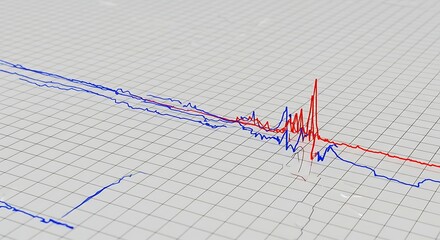 Red Blue Data Lines on White Grid Technical Analysis