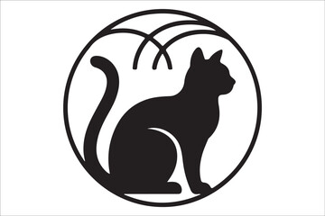 Black Cat Silhouette SVG | Cute Kitten Outline Clipart for Crafts & Decor