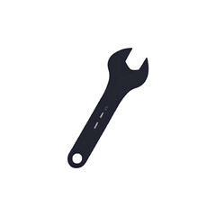 Open Wrench on Black Background: A Minimalist Tool Illustration