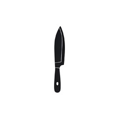 Sharp Knife Icon:  Dark Minimalist Design Element