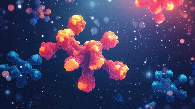 immune abstract visualization of antibody cell