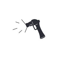 Dark Gun Silhouette: Powerful Weapon Graphic Design Element