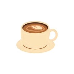 Creamy Latte Art: Coffee Cup Illustration for Cafe Menus & Websites
