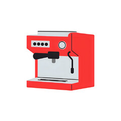 Red Espresso Machine: Vibrant Coffee Maker Illustration