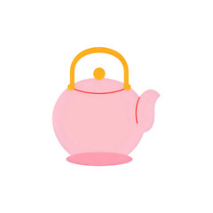 Pink Tea Kettle: Illustration of a Retro Teapot for Design Projects
