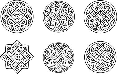 Celtic Knot & Tribal Mandala Vector Set &ndash; Ornamental Symbol Collection" vector bundle