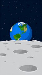 Fototapeta premium Earth from the Moon's surface