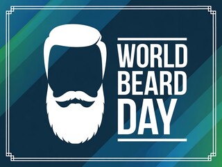 Celebrate world beard day with this stylish graphic featuring a bold white beard and mustache