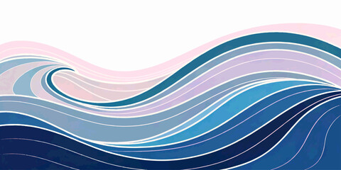 
Elegant wave illustration with flowing lines and pastel tones, combining Japanese ukiyo-e style with a contemporary color palette.
