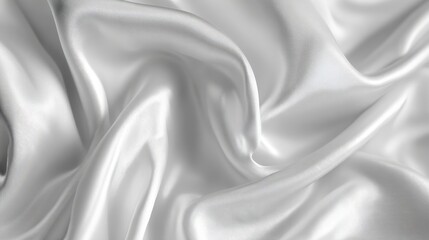 A 4K photo of smooth white silk fabric with elegant folds and soft shadows, creating a pristine background.