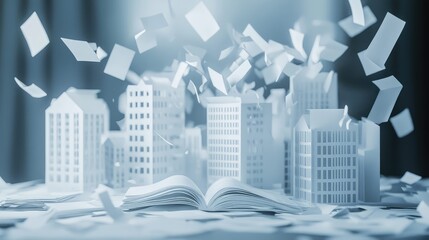 Fototapeta premium schematic exploding view of property legal file