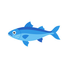 Blue Fish Illustration on Black Background Stock Image