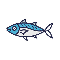 Simple fish illustration on black background flat design style