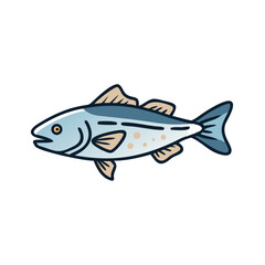 Cartoon fish swimming with black background studio style