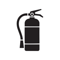 Fire Extinguisher Icon — Black & White Emergency Safety Symbol for Fire Protection