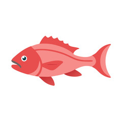 Red Fish Vector Graphic Isolated on Black Background
