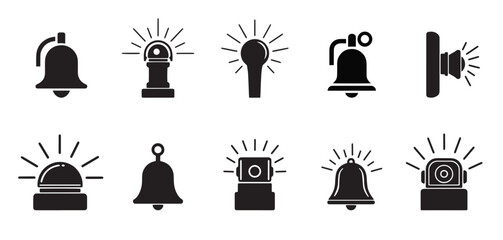 Fire Alarm Icon Set – Emergency, Safety & Security Symbols