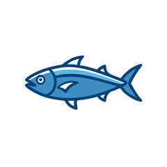 Blue fish vector illustration on black background design element