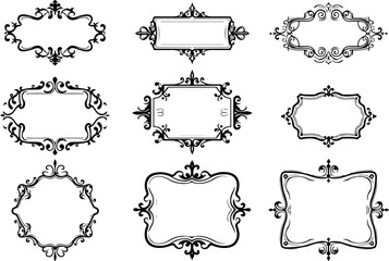 Vintage Ornamental Frame & Label Collection - Decorative Vector Design Set"