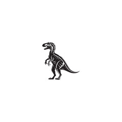 Obraz premium Bold black silhouette vector of a dinosaur. dinosaur silhouette vector.