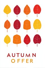 Fototapeta premium Autumn Leaves Promotional Poster. Seasonal Offer And Fall Decor. Ideal Design for Banner, Social Media, Wallpaper, Brochure, Cover or Flyer
