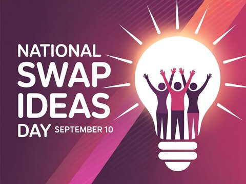 Celebrating national swap ideas day on september 10th with a bright lightbulb symbolizing collaboration and innovation - Powered by Adobe