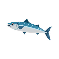 Isolated blue mackerel vector illustration on black background image