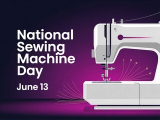 Celebrating national sewing machine day on june 13 with a modern white sewing machine