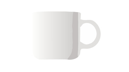 Simple white coffee mug with handle