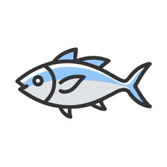 Stylized Cartoon Fish Swimming in Dark Background Illustration