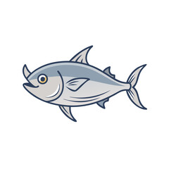 Cartoon Tuna Swimming on Black Background Stock Image