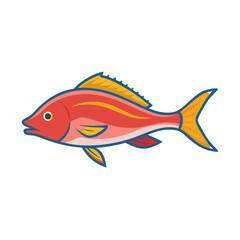 Vibrant coral reef fish in flat illustrative style