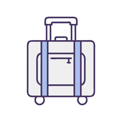 Modern travel suitcase with telescopic handle and wheels