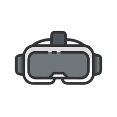 Stylized icon of a virtual reality headset