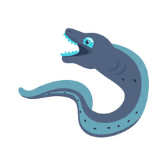 Obraz premium Flat design moray eel illustration with open mouth isolated