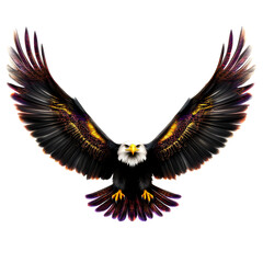 Obraz premium Majestic eagle with outstretched wings and vibrant plumage