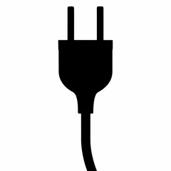 Minimalist electric plug vector icon
