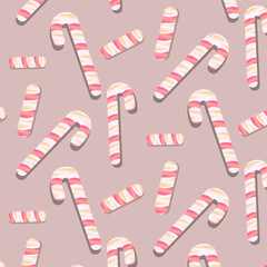 marshmallow Christmas Candy Cane Stripe Design texture seamless pattern