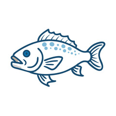 Stylized line art of a fish on black background
