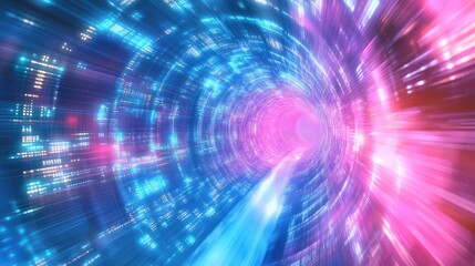 Fototapeta premium transmission beaming data tunnel