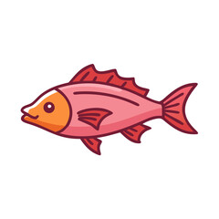 Cartoon fish illustration with bold outlines and bright colors