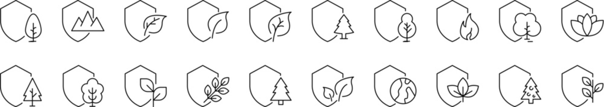 Environmental Protection Pack of Thin Icons. Editable Stroke. Perfect for Web Sites, Books, Cards, Apps