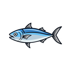 Stylized Tuna Fish Illustration on a Black Background