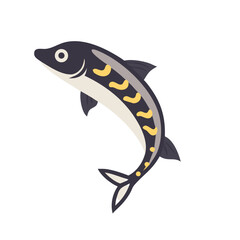 Stylized fish illustration on a black background