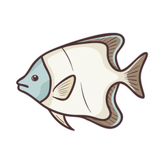 Stylized illustration of an angel fish on black background