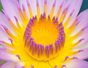 Close-up of a lotus flower's center